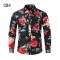Spring/Autumn New AliExpress Men's Rose Print Plus-size Long-sleeved Shirt: Men's Patterned Shirt