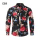 Spring/Autumn New AliExpress Men's Rose Print Plus-size Long-sleeved Shirt: Men's Patterned Shirt