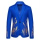 2025 Spring and Summer: Men's Casual New Palace-style Wheat Ear Print Slim-fit Suits