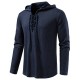 2025 European New Men's Drawstring Hooded Fashion Casual Long-Sleeved T-Shirt