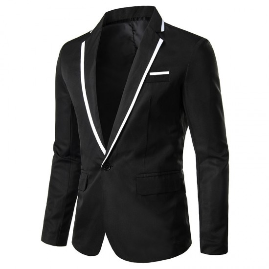 Men's Autumn/Winter New: Colorblock, No-iron, Long-sleeved, Slim-fitting Casual Suits