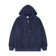 Autumn/Winter Men's Wide-Fit Loose American-Style Solid-Color Hooded Cardigan: Casual Sweatshirt Jacket