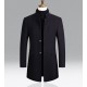 2025 Men's Autumn and Winter: Thickened Woolen Coats, Mid-length Stand-Up Collar Casual Coats