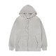 Autumn/Winter Men's Wide-Fit Loose American-Style Solid-Color Hooded Cardigan: Casual Sweatshirt Jacket