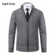 New Men's Autumn/Winter Stand-up Collar Sweater: Jacquard Jacket, Thickened Warm Casual Sweater