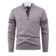 2025 European Size Autumn and Winter New Men's Thick Half-Zip Sweater: Jacquard Knit Sweater