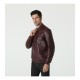 Men's Autumn New Style Simple Solid Color Leather Jacket: Large Size Casual Stand-up Collar Leather Jacket