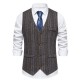 New Men's Retro Color Striped Design Trendy Single-Breasted Suit Casual Vest