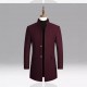 2025 Men's Autumn and Winter: Thickened Woolen Coats, Mid-length Stand-Up Collar Casual Coats