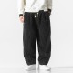 2025 Autumn/Winter New Men's Straight-Leg Skinny Pants: Harem Pants, Corduroy Oversized-style Loose Casual Pants