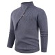2025 New Autumn and Winter Fashion Stand-up Collar Button-down Solid Color Men's Casual Sweater