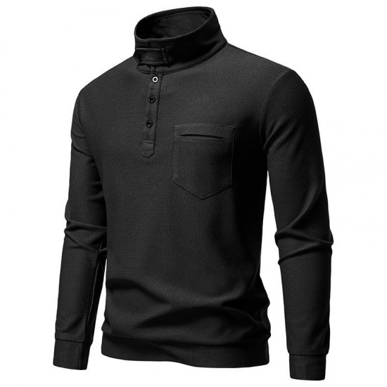 2025 New Casual Half-Placket Stand Collar Sweatshirt: Men's Stand Collar Cardigan Casual Jacket