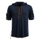 2025 European New Men's Drawstring Hooded Casual Fashion Long-Sleeved T-Shirt