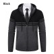 Men's Color-blocked Casual Long-sleeved Sweaters: Popular Collection Fashionable Hooded Cardigan Sweater Jacket