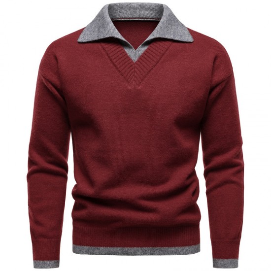 2025 European Autumn and Winter New Men's British-Style Lapel Sweater: Casual Knitted Cardigan