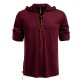 2025 European New Men's Drawstring Hooded Casual Fashion Long-Sleeved T-Shirt