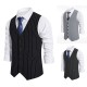 European Size New Men's Striped Single-Breasted Vest: Casual Striped Suit Retro Vest