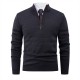2025 European Size Autumn and Winter New Men's Thick Half-Zip Sweater: Jacquard Knit Sweater