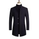2025 Men's Autumn and Winter: Thickened Woolen Coats, Mid-length Stand-Up Collar Casual Coats