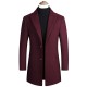Autumn/Winter Men's Mid-Length Solid Color Tweed Trench Coat: Fashionable Casual Cardigan