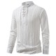 2025 European Size New Tie-Strap V-Neck Long Sleeve Shirt: Men's Luxury Jacquard Breathable Top