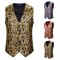 Autumn and Winter Large Size Vest: New European Size Gold-stamped Cashew Print Suit Vest