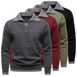 2025 European Autumn and Winter New Men's British-Style Lapel Sweater: Casual Knitted Cardigan
