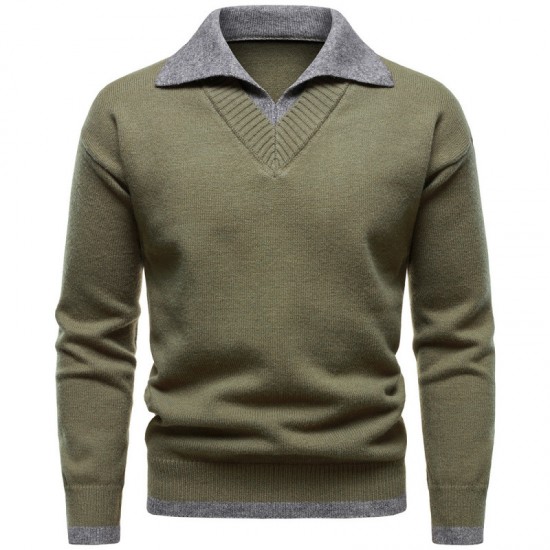 2025 European Autumn and Winter New Men's British-Style Lapel Sweater: Casual Knitted Cardigan