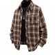 2025 Spring/Autumn New Men's Plaid Lapel Long-Sleeved Shirt: Casual Loose Shirt Jacket