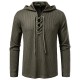 2025 European New Men's Drawstring Hooded Fashion Casual Long-Sleeved T-Shirt