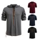2025 European New Men's Drawstring Hooded Casual Fashion Long-Sleeved T-Shirt