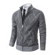 Men's Autumn/Winter Cardigan Casual Sweater: Plush Thickened Stand-up Collar Knitted Jacket