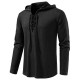 2025 European New Men's Drawstring Hooded Fashion Casual Long-Sleeved T-Shirt