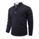 2025 European Size Autumn and Winter New Men's Thick Half-Zip Sweater: Jacquard Knit Sweater