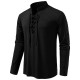 2025 European-sized New Men's Stand-Up Collar Fashion Casual Long-Sleeved T-Shirt: Drawstring Design