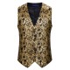 Autumn and Winter Large Size Vest: New European Size Gold-stamped Cashew Print Suit Vest