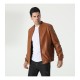Men's Autumn New Style Simple Solid Color Leather Jacket: Large Size Casual Stand-up Collar Leather Jacket