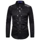 2025 European-sized Export New: Men's Autumn and Winter Dark-toned Gothic-style Rivet Long-Sleeved Performance Shirts
