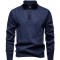 2025 European Size Autumn/Winter New Men's Casual Jacquard Sweater: Stand Collar Zipper Pullover