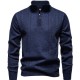 2025 European Size Autumn/Winter New Men's Casual Jacquard Sweater: Stand Collar Zipper Pullover