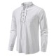 2025 New Men's Drawstring Medieval Pirate Shirt: Autumn and Winter Casual Shirt