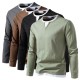 European Size 2025 Men's Colorblock Casual Fake Two-Piece Long-Sleeved T-Shirt: Loose Pullover, European and American Men's Clothing