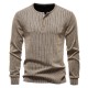 2025 European Size New Men's Henley Collar Casual Long Sleeve T-Shirt: Men's Autumn/Winter Simple Base Shirt