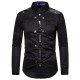 2025 European-sized Export New: Men's Autumn and Winter Dark-toned Gothic-style Rivet Long-Sleeved Performance Shirts