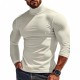 2025 Autumn/Winter Men's Solid Color Fleece Long-Sleeved T-Shirt: Knitted Undershirt, Slim-Fit High-Neck Warm Top