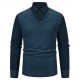Men's Autumn/Winter Casual Plus-fleece Shirt: Long-sleeved Fake Two-piece Sweater, Colorblock Slim-fitting Sweater