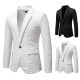 2025 New Men's Business Slim-Fit Suit: Rose-Painted Groom and Groomsmen Tuxedos, Performance Costumes