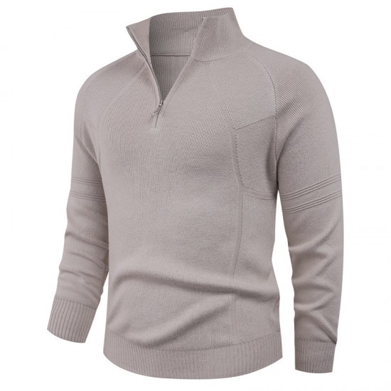 Autumn/Winter Men's Half-Zip Knitted Sweater: Lazy-Style Pullover Jacket, Loose Underwear