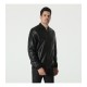 Men's Autumn New Style Simple Solid Color Leather Jacket: Large Size Casual Stand-up Collar Leather Jacket