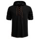 2025 European Size New Men's Drawstring Hooded Cotton and Linen Casual Long-Sleeved Shirt